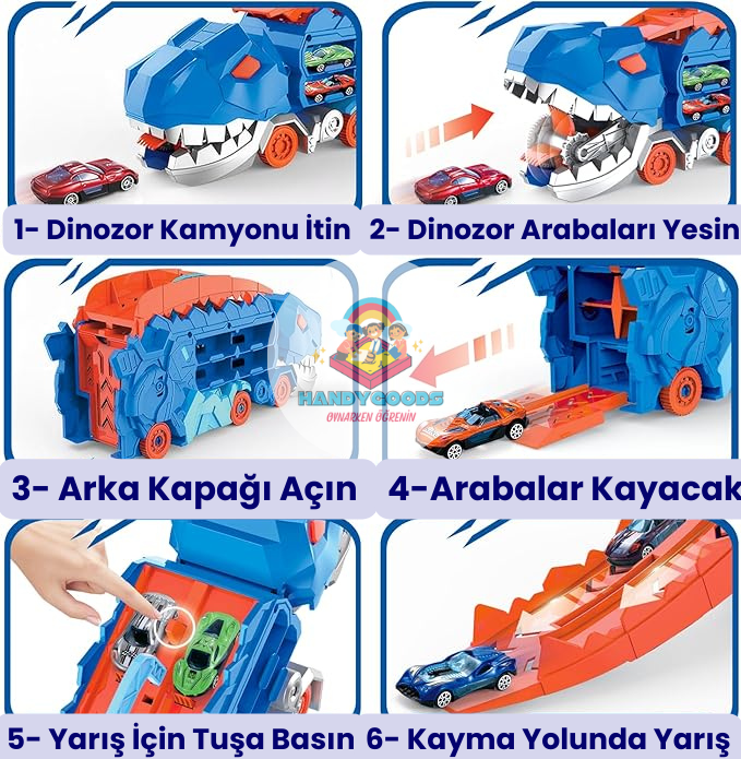 HandyGoods® Dinozor Yarış Kamyonu